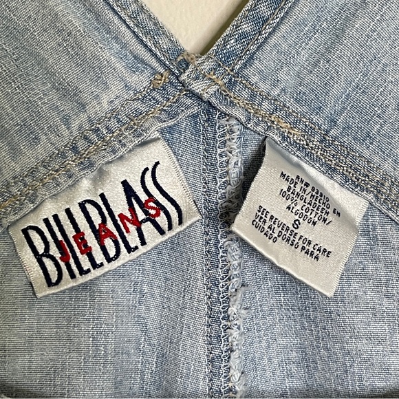Bill Blass 90s Y2K Denim Bib Overalls Baggy Size S - Picture 4 of 4
